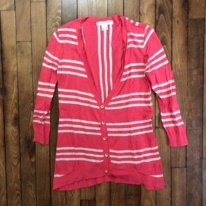 AUGUST SILK Pink & Cream Lightweight Cardigan